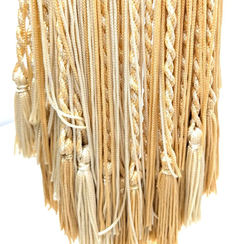Curtain Tassel Tieback Ivory Peach Pastel Drapery Ornate Braided 31